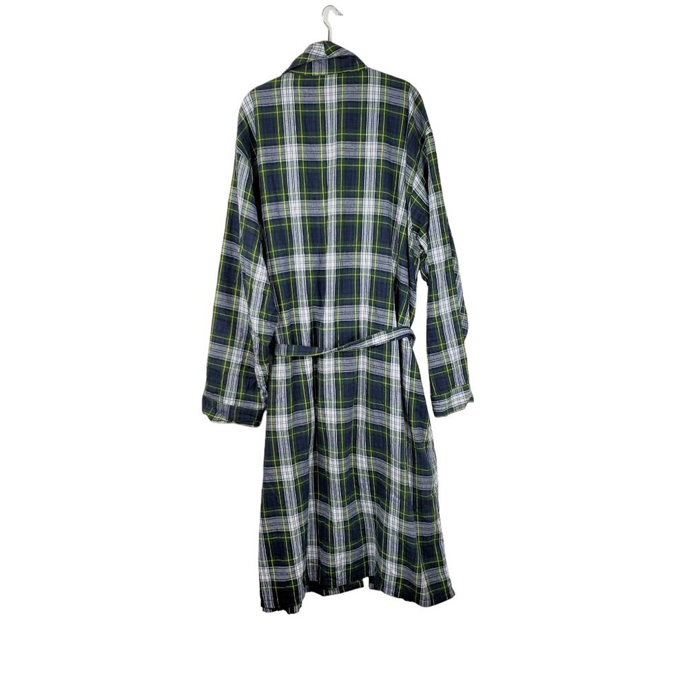 LL Bean Mens XL Gordon Dress Tartan Cotton Flannel Bath Robe Lounge Plaid Cabin - Picture 2 of 7